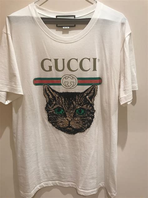 gucci cat shirt sequin|gucci mystic cat wallet.